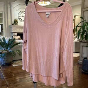 Ava & Viv Pink Oversized Long Sleeve Blouse